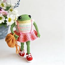 JXINLODGEG Crochet Kit for Beginners, DIY Crochet Frog Kit for Starters with Step-by-Step Tutorials, Crocheting Kit for Adults DIY Art Craft Knitting Starter with Hooks