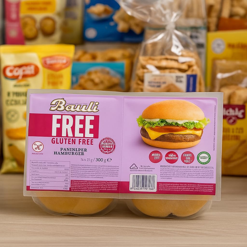 Panini per Hamburger Senza Glutine 6x300g – Pane Morbido e Genuino, Fonte di Fibre – Senza Alcol e Conservanti, Ideale per Celiaci – Pane Gluten Free Soffice e Gustoso per Panini e Toast Gourmet
