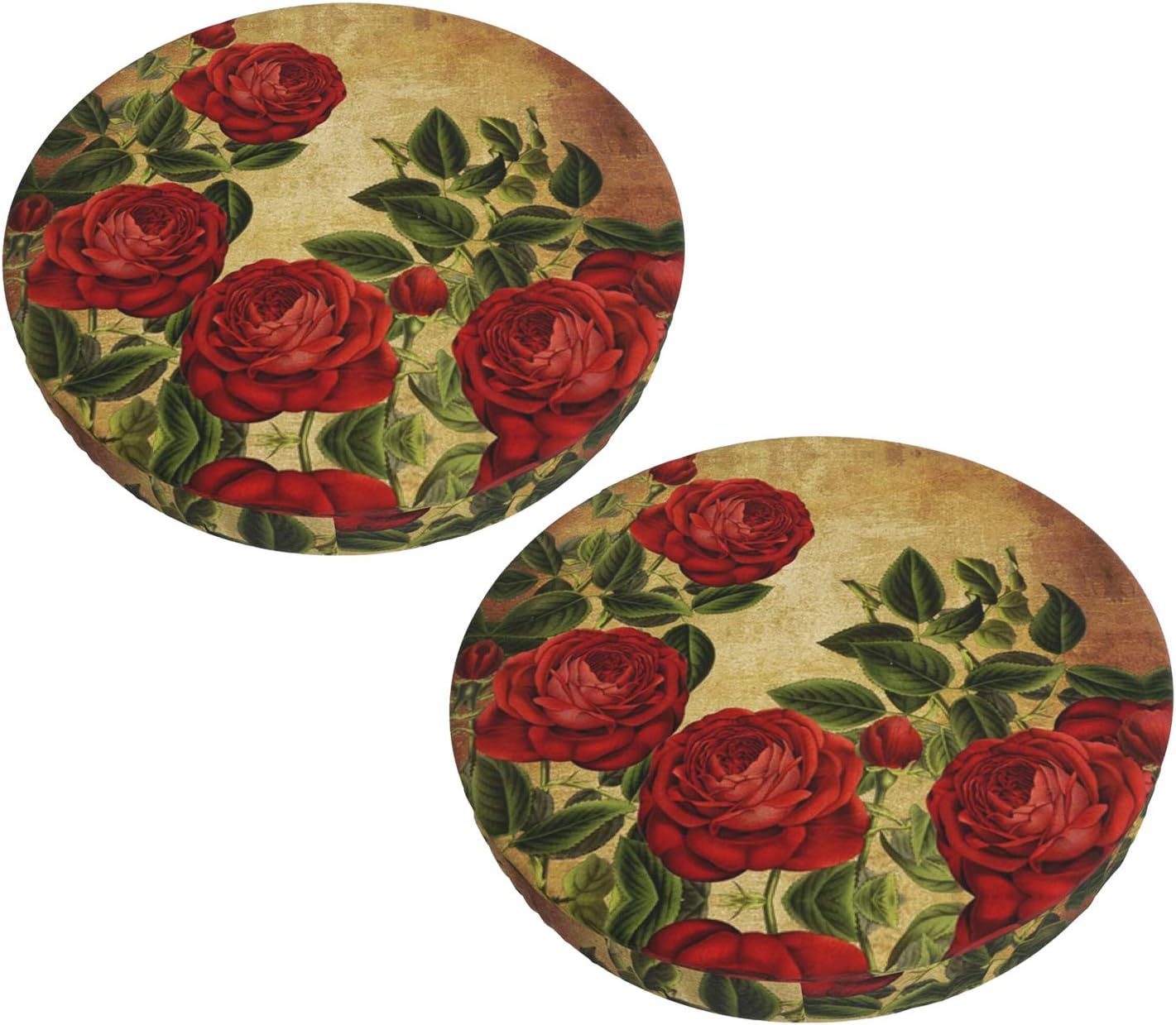 Round Bar Stool Cover Cushion,2 Pack Super Soft Velvet Anti-Slip Padded Covers for Wooden Metal Stools Animals