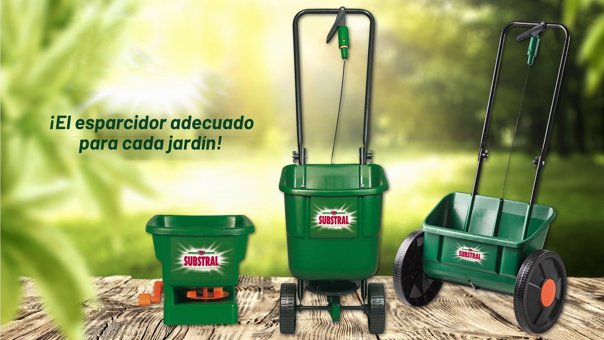 Substral EvenGreen - Carro esparcidor con Ruedas Grandes para Fertilizante, Semillas, Cal y Arena, 1 Unidad