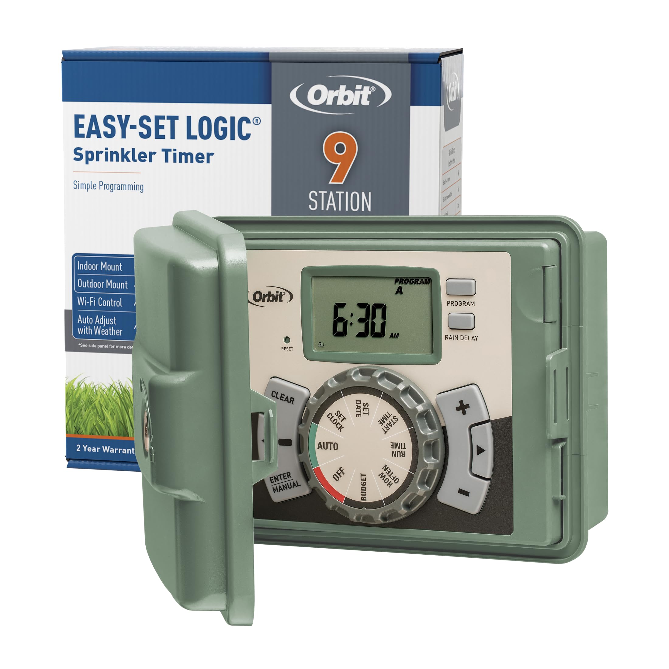 Orbit 57899 9-Station Outdoor Swing Panel Sprinkler System Timer