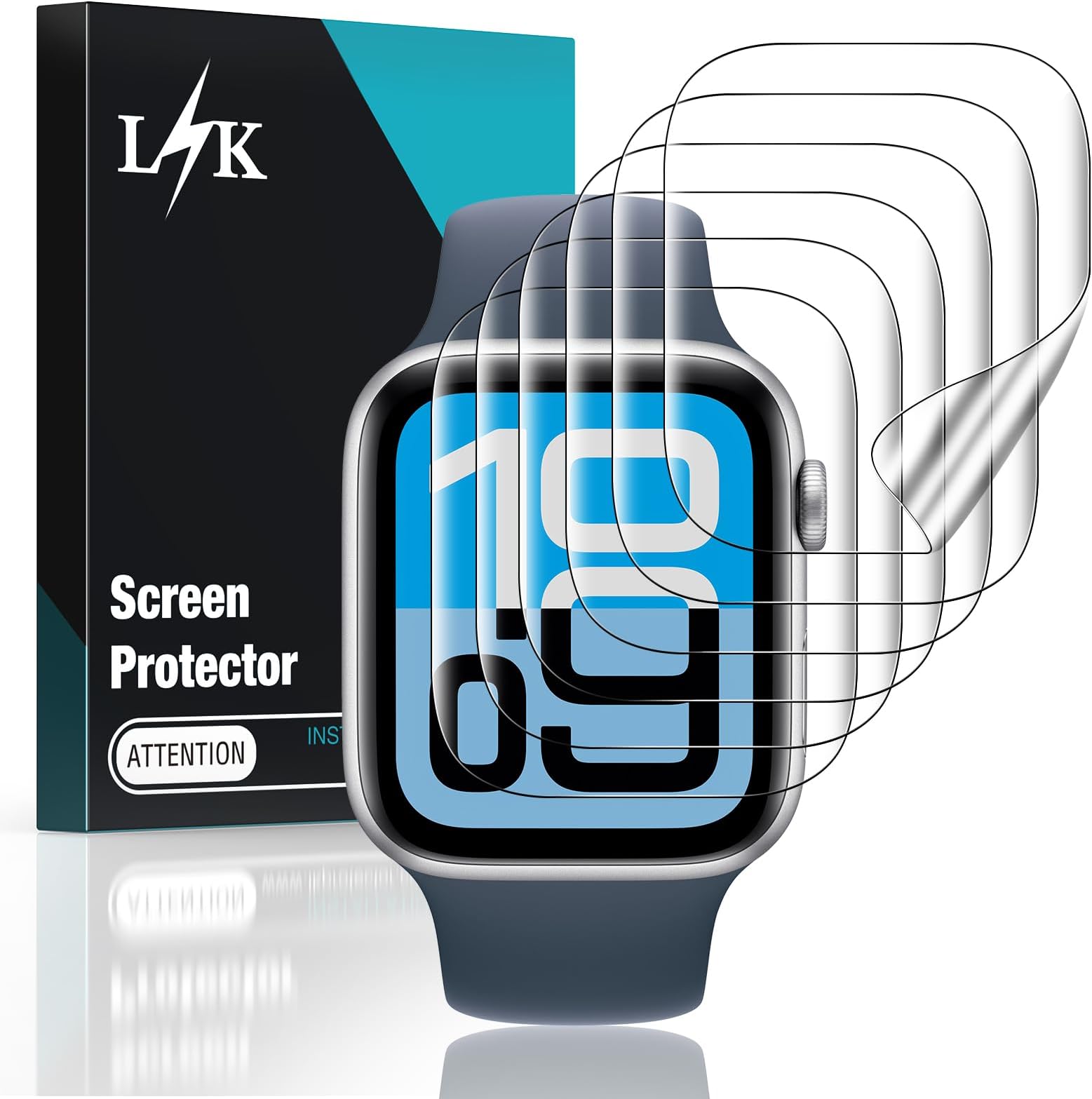LϟK 6 Pack for Apple Watch SE3/SE2/SE/Series 6/5/4 Screen Protector 44mm, Self-Healing TPU Screen Protector, Anti Scratch 0 Bubble, HD Touch Sensitive, Upgrade Flexible Film for iWatch 44mm