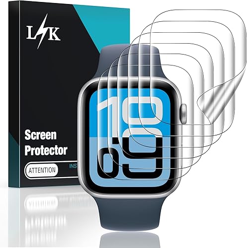 Miniatura 8 de LK LϟK 8 unidades para Apple Watch Series 11/10 Protector de pantalla 46mm - Protector de pantalla autocurativo de TPU, antiarañazos 0 burbujas, HD