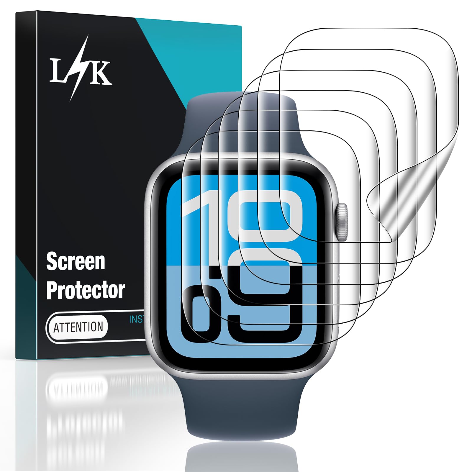 LϟK 6 Pack for Apple Watch SE3/SE2/SE/Series 6/5/4 Screen Protector 44mm, Self-Healing TPU Screen Protector, Anti Scratch 0 Bubble, HD Touch Sensitive, Upgrade Flexible Film for iWatch 44mmGlobal Recycled StandardGlobal Recycled StandardGlobal Recycled Standard