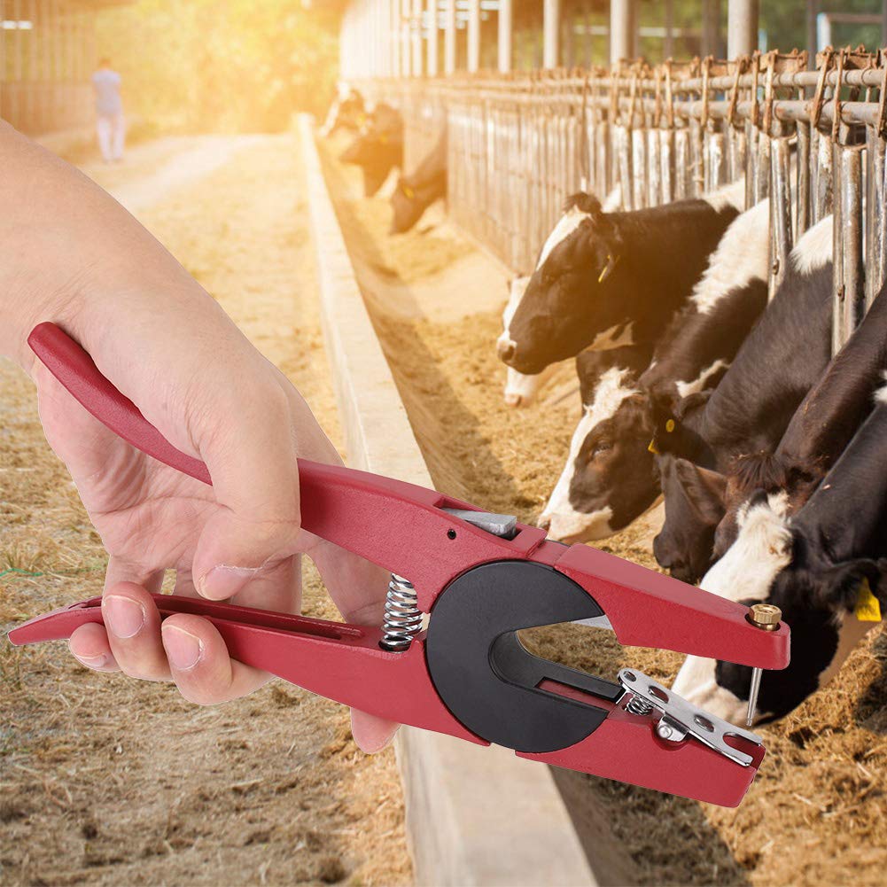 Vieh Ohrmarken Zange, Degrees Metall Ohrmarken Tierwerkzeug Applikator Tier Ohrmarken Installationswerkzeug für Schweine, Kühe, Vieh, Schafe, Ziegen, Rinder