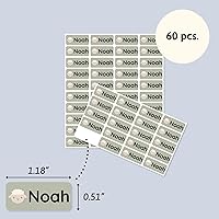 Vista 6 de Etiquetas de nombre personalizadas para niños (60) – Adhesivos personalizados impermeables y duraderos para ropa, guardería, oficina y suministros