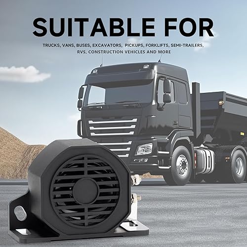 Vista 2 de Alarma de Respaldo Impermeable Industrial de Servicio Pesado Alarma de Advertencia de Reversa con Pitido Súper Fuerte para Camión Camioneta Lorry