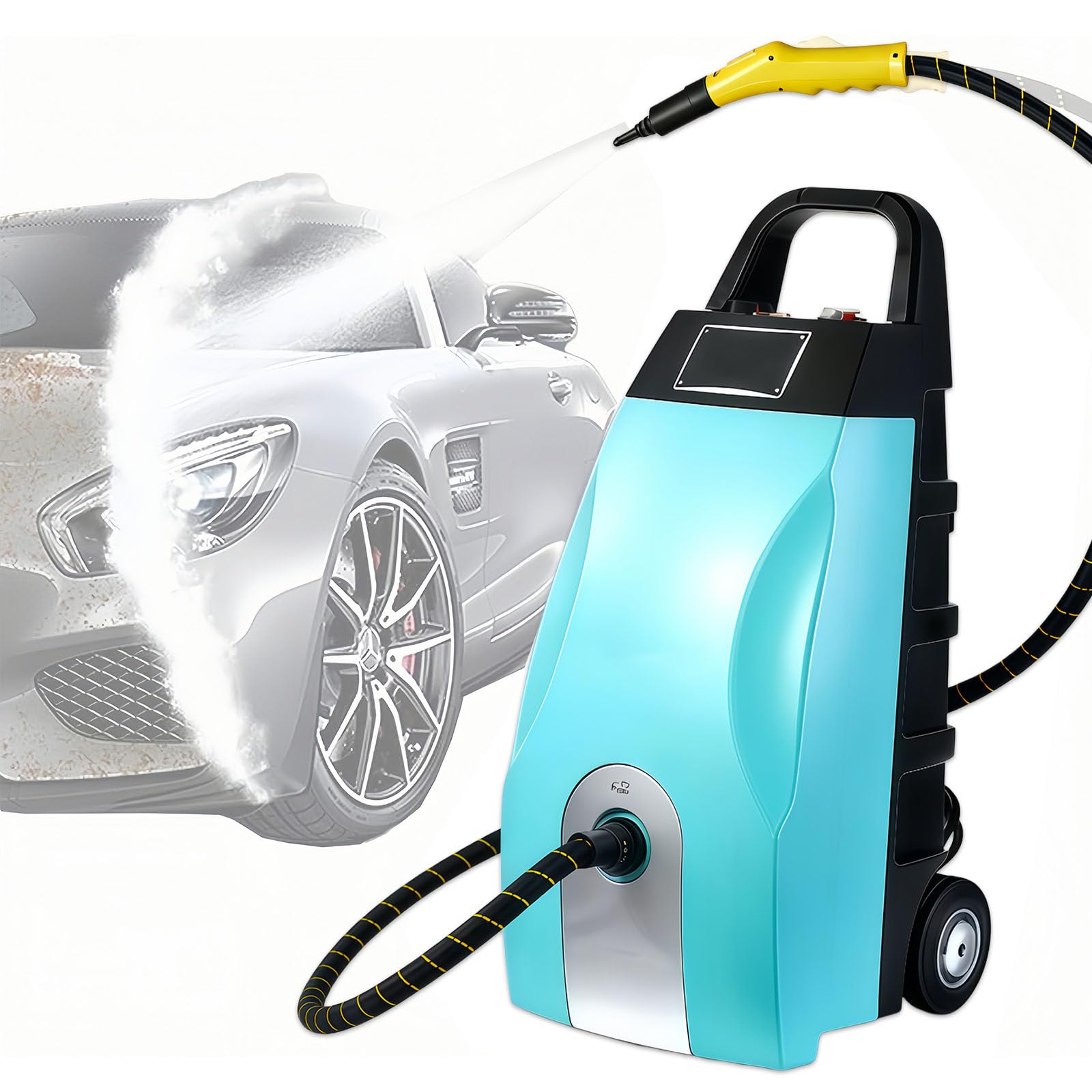 Glowdora 3.5lsteam Cleaner, Multipurpose Powerful Steamer,3000w High - Pressure Multi-Use Steam Washer,W/Continuous Steam,9 Accessories & 40 - Sec Heat - Up For Home,Car Washing & Ac Cleaning Blue