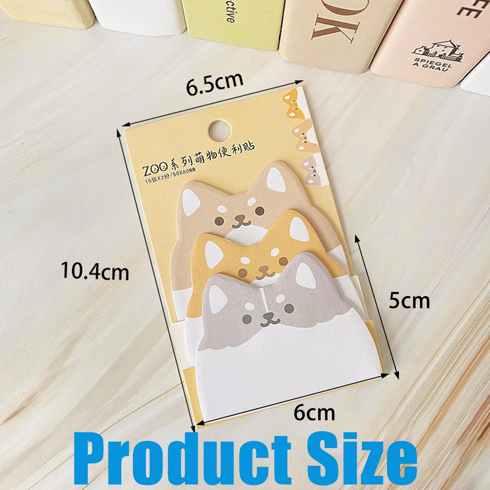 10 Packs Cute Animals Sticky Notes,Cartoon Self-Stick Memo Pads,Note Pads Supplies for Office,School,Home - Image 4
