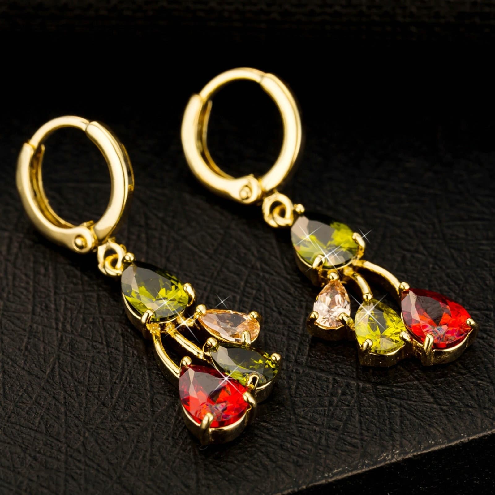 Pendientes Boda Mujer Oro 14 Kilates Moissanita Blanca Lágrima Joyería Pendientes Largos