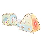 UTEX 3 in 1 Pop Up Play Tent with Tunnel, Ball Pit for Kids, Boys, Girls, Babies and Toddlers, Indoor/Outdoor Playhouse