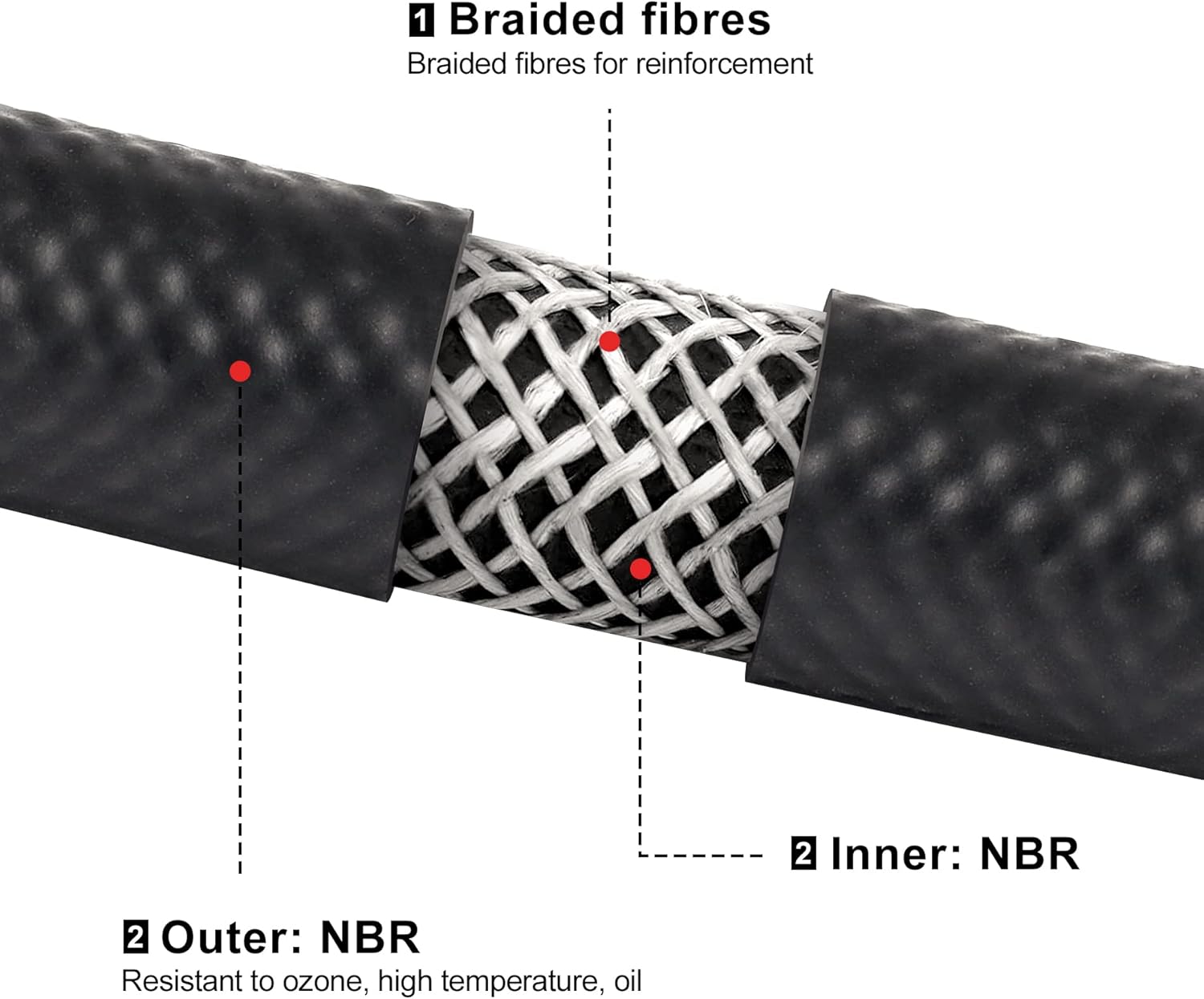 EVIL ENERGY 1/2 Fuel Hose Line NBR Rubber 10FT 217PSI SAE 30R7 Bundle with 3/8" NPT Male to 1/2" Barb Push on Fitting 90 Degree