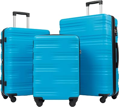 Amazon.com: Flieks - Juego de equipaje de 3 piezas con cerradura TSA de  peso ligero, maleta giratoria, azul 20, : Ropa, Zapatos y Joyería