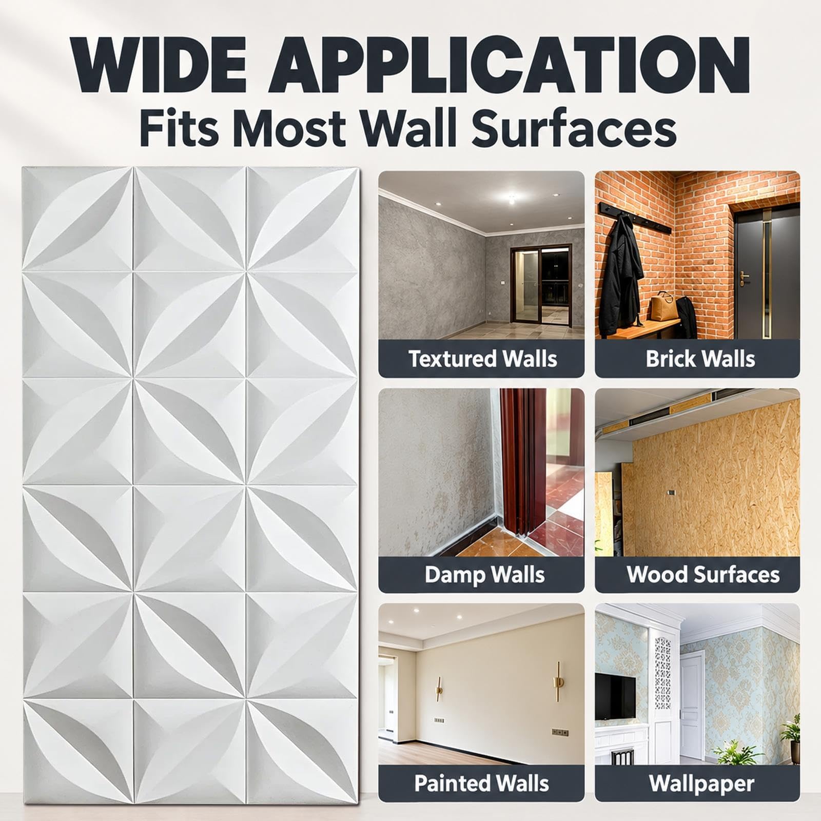Paneles Decorativos para Pared 3D Impermeables Cobertura de 0,72 M²