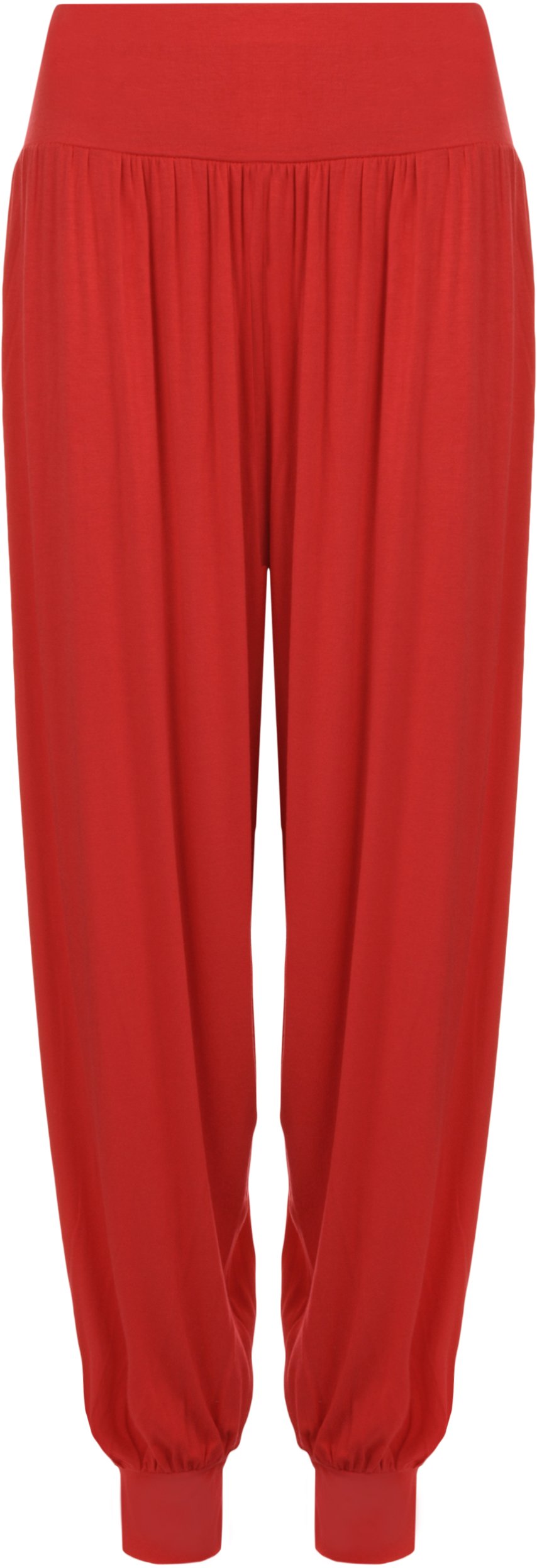 Wearall Women's Red Plus Size Harem Trousers Full Leggings Stretch Pants - 20/22