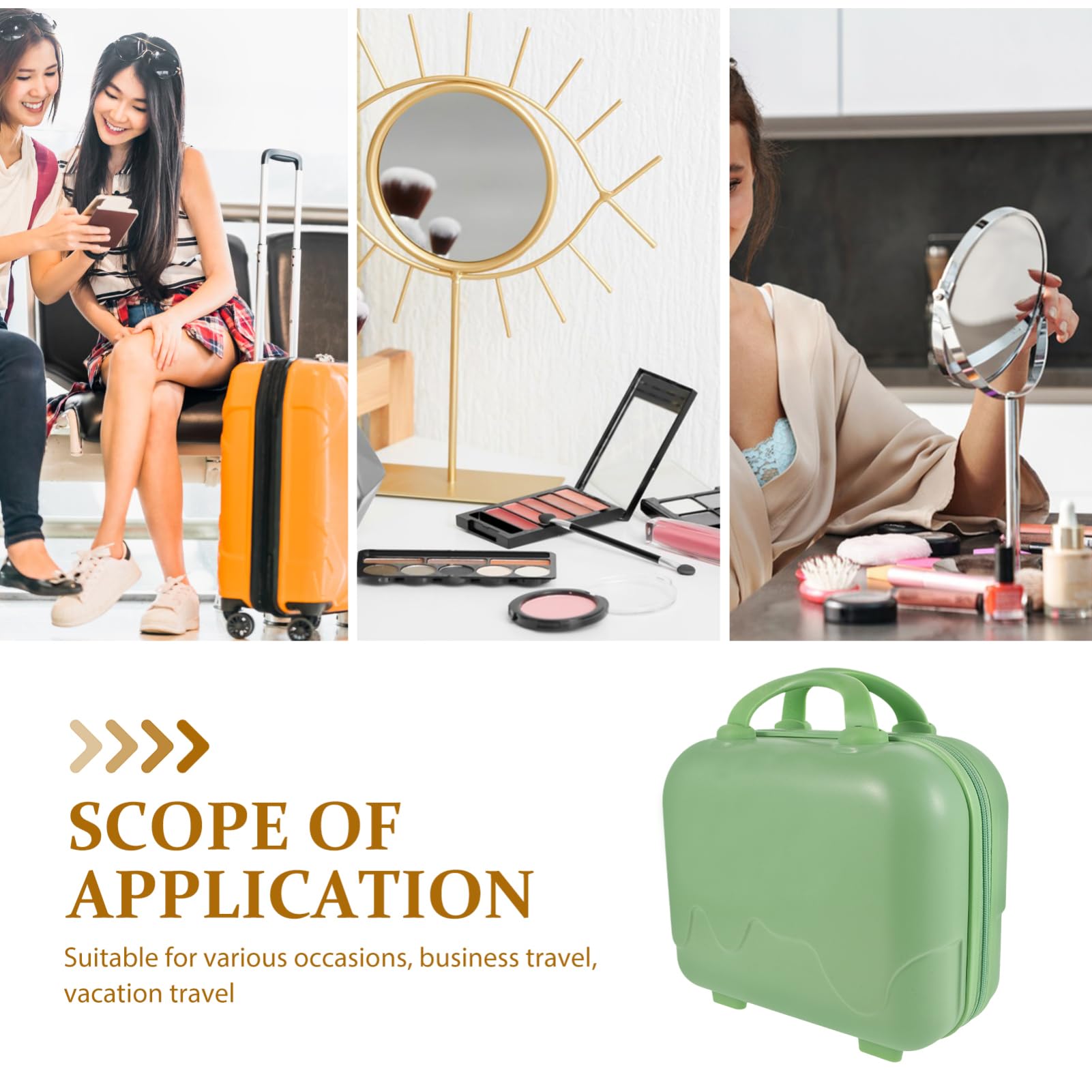 GALPADA Portable Makeup Luggage Case Hartschalen-Kosmetiktasche Für Damen Leicht Und Wasserfest Für Und Aufbewahrung Elegantem Matcha
