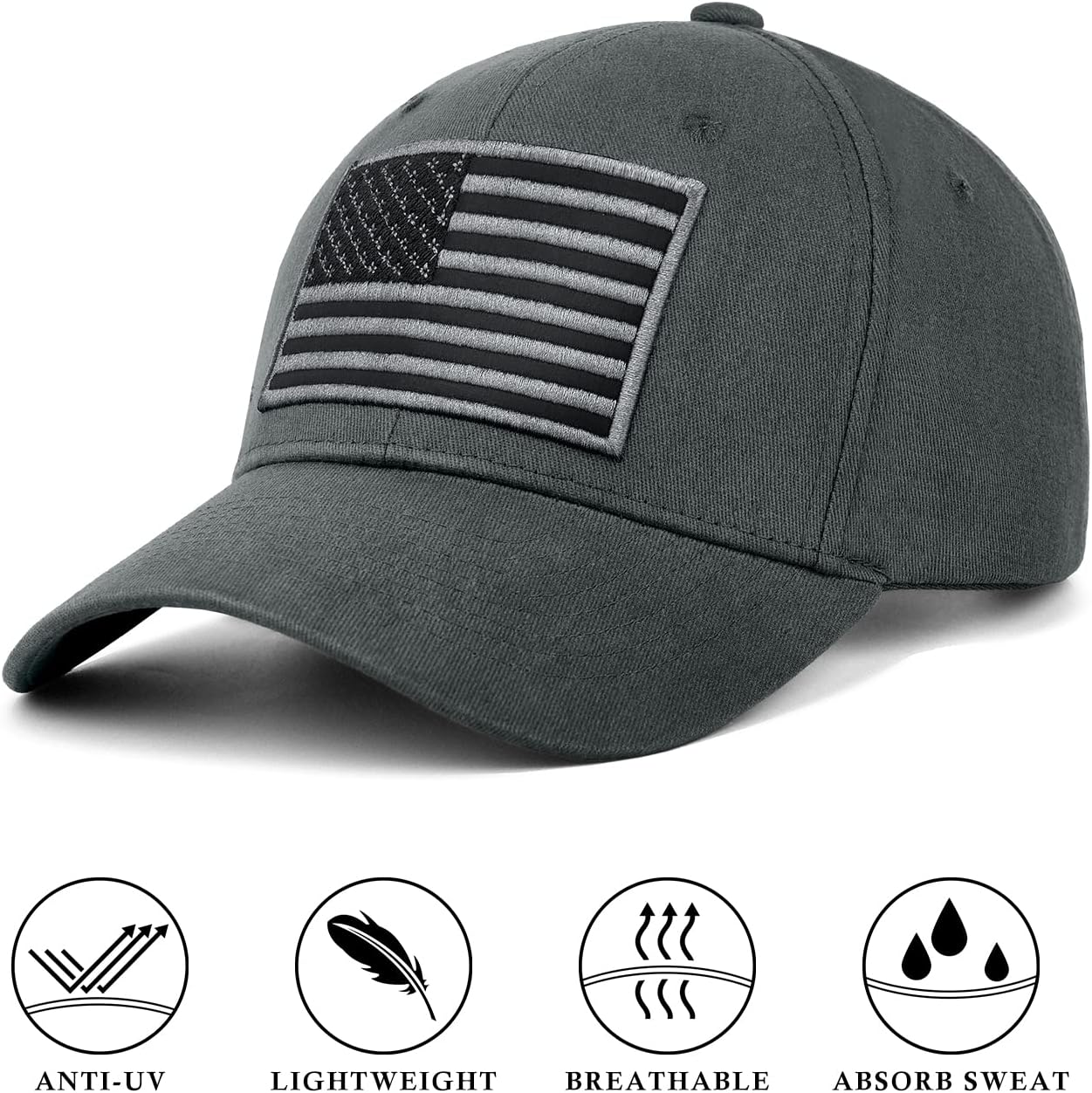 KIRAAT 3 Pack American Flag Baseball Cap Unisex,Low Profile USA Plain Dad Hat for Men&Women - Image 2