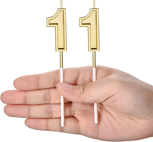 Miniatura 5 de Velas para pastel de cumpleaños número 11, velas con números de pastel, velas de feliz cumpleaños, decoración de adorno para pastel de cumpleaños,