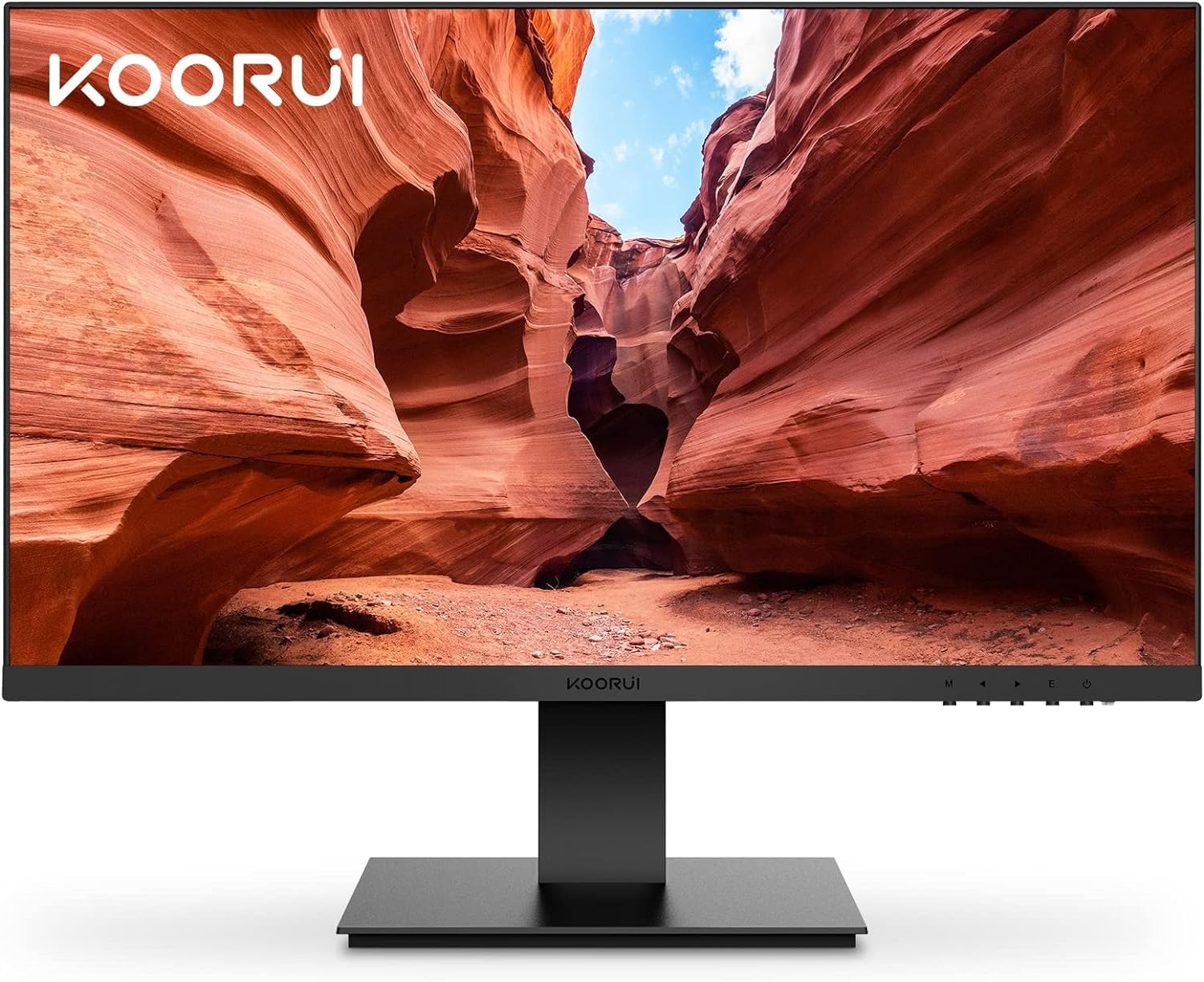 Monitor 27 Inch 1080p PC Monitor 3000:1 Contrast Ratio with HDMI VGA for Office and Home, 99% SRGB, Frameless, Eye Care, Tilt Adjustment, VESA Mountable, Black