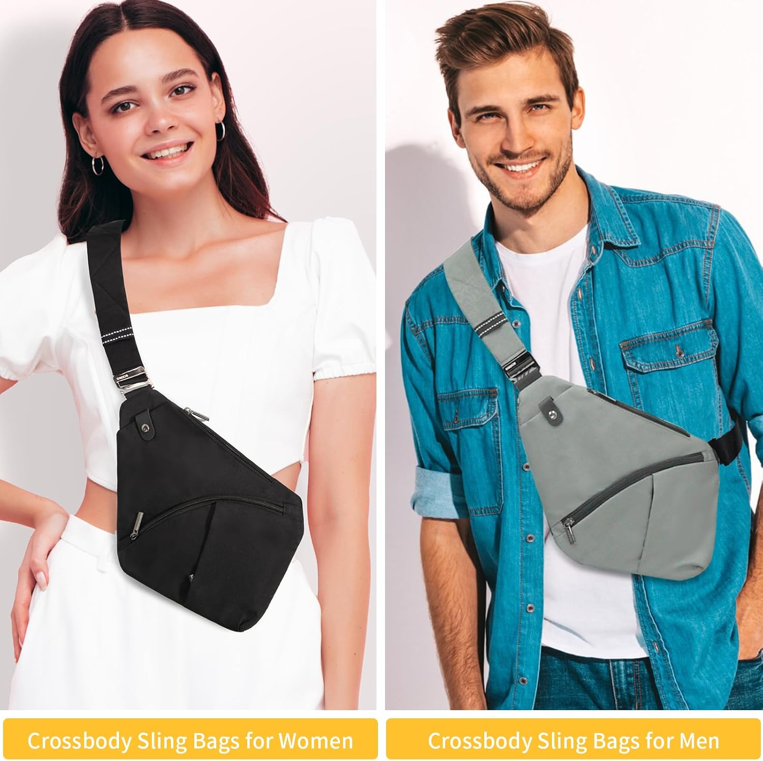 Travel Sling Bag with RFID Pocket, Anti Theft Crossbody Bag for Women Men Casual Chest Outdoor Shoulder Hiking Bag - Image 2