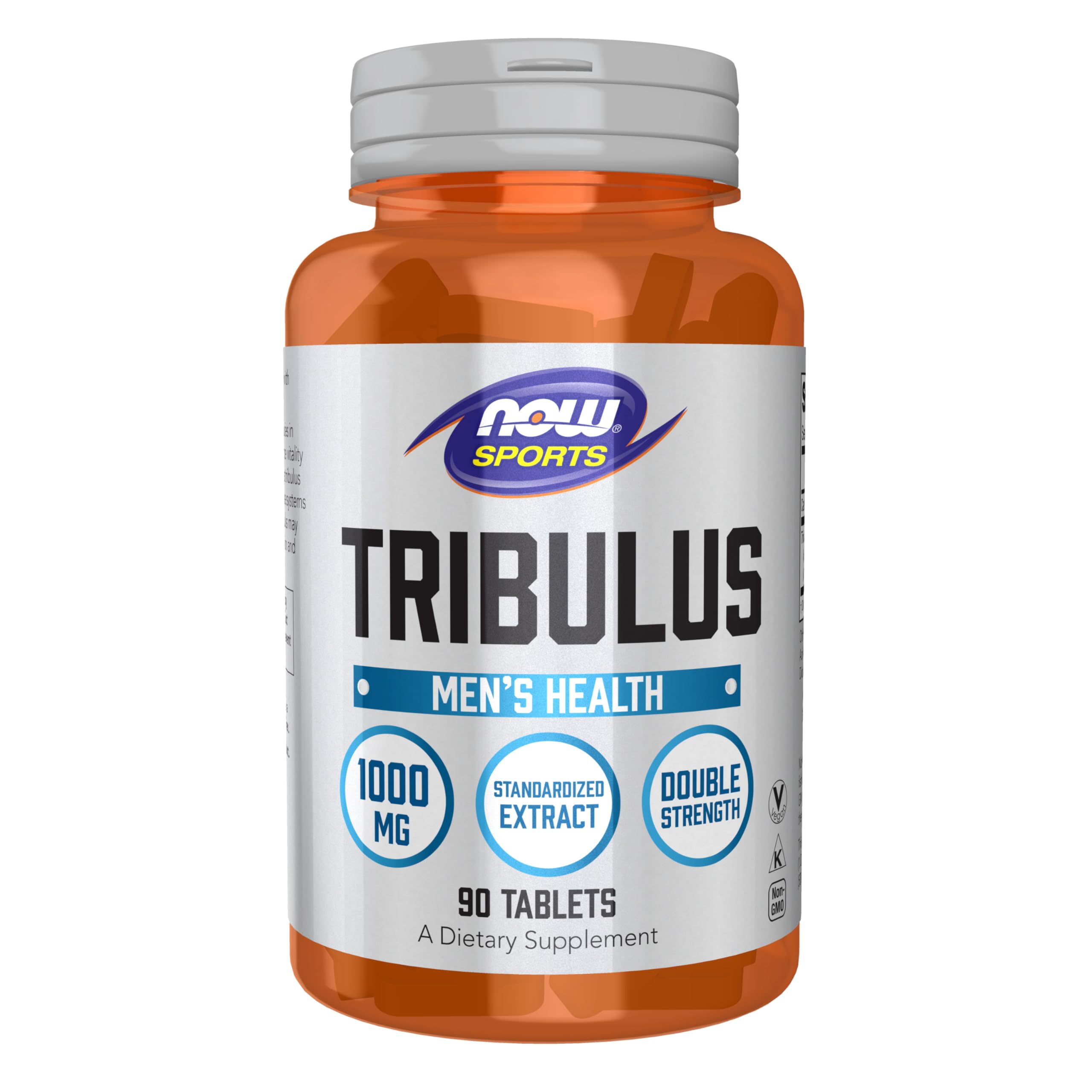 NOW Foods Sports Nutrition, Tribulus (Tribulus terrestris) 1,000 mg, Double Strength, Men's Health, 90 Tablets 90 Count (Pack of 1)