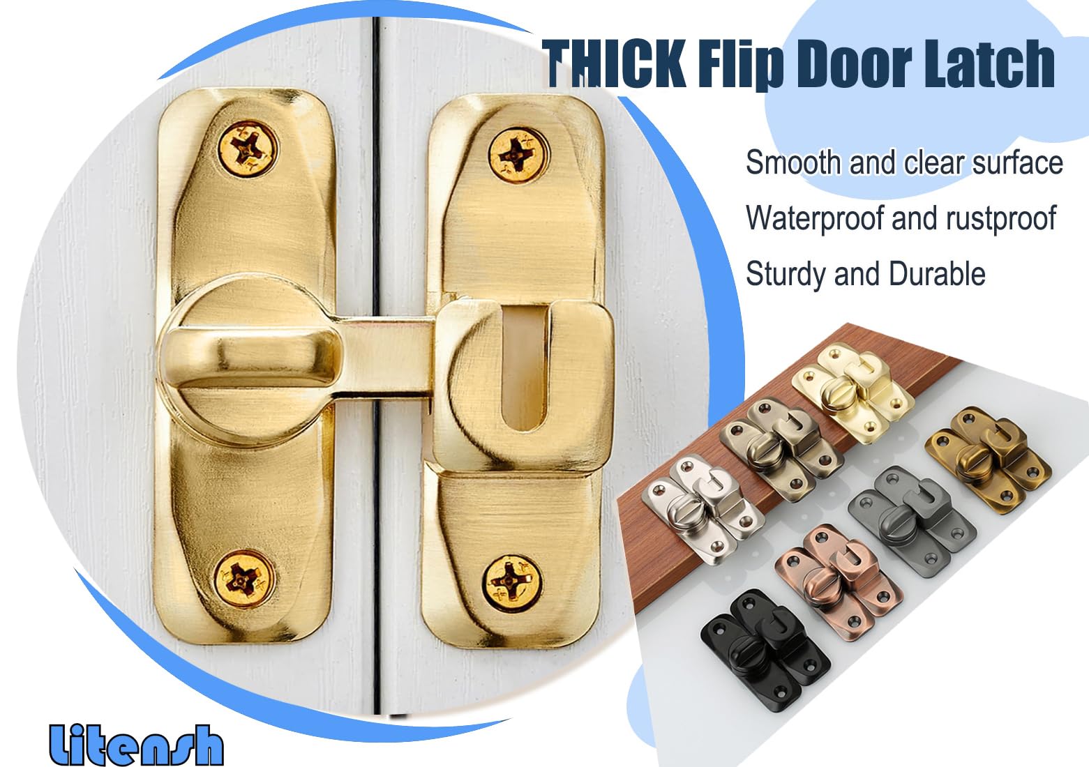Litensh Flip Door Latch Lock - Image 4
