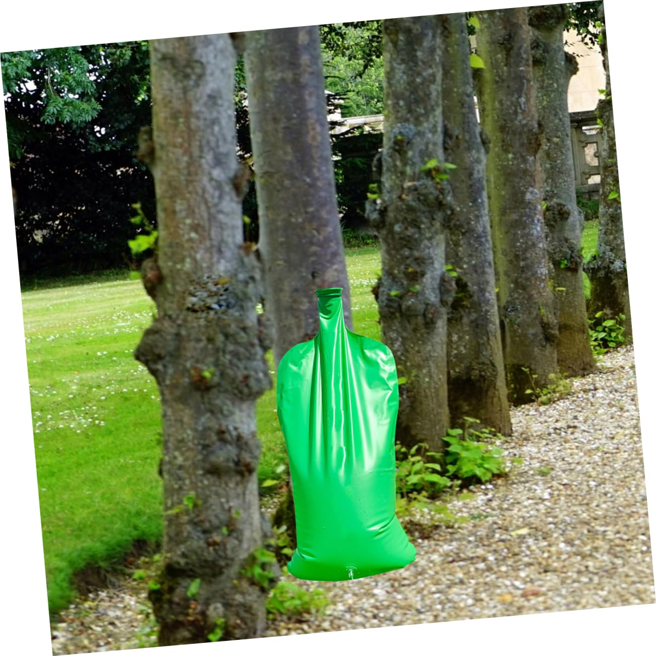 Sacco Irrigatore per Alberi 4 Gallon 2 Pezzi Verde Eva | Rilascio Lento, Doppia Uscita e Tubo Regolabile, per Arbusti e Alberi, Riutilizzabile Antiaging