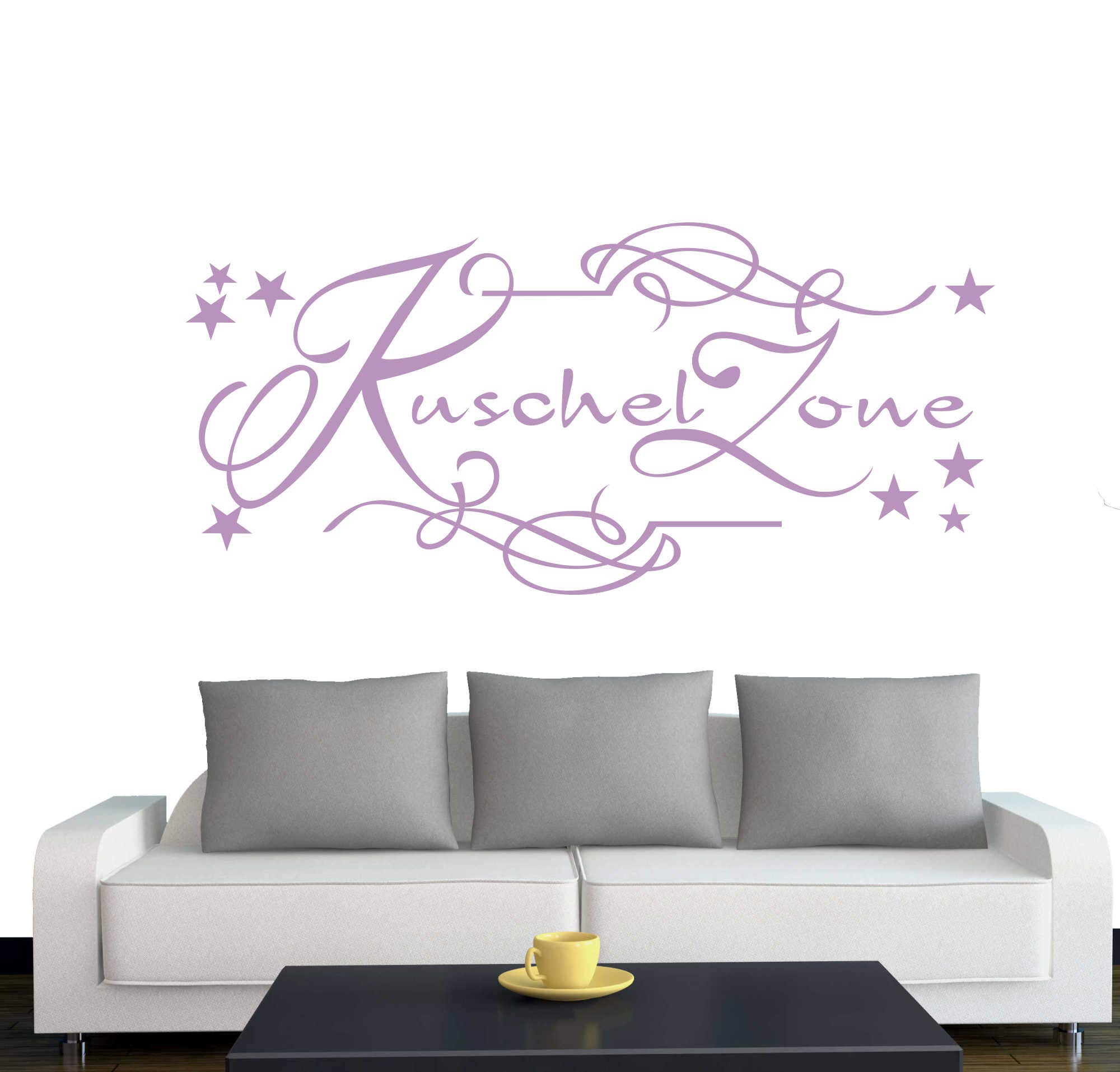 A658 Tür-Wandtattoo 'Kuschelzone' – 50x23 Cm, Flieder, Hauchdünner Vinylaufkleber, 40 Farben & 2 Größen