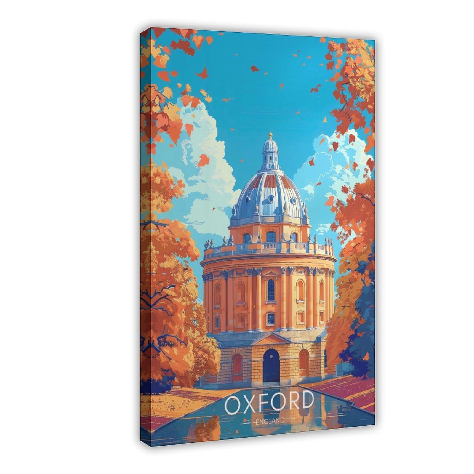 QNVJQKDSI Oxford Travel Vintage Canvas Poster Bedroom Decor Landscape Office Room Decor Gift 24" L X 36" W
