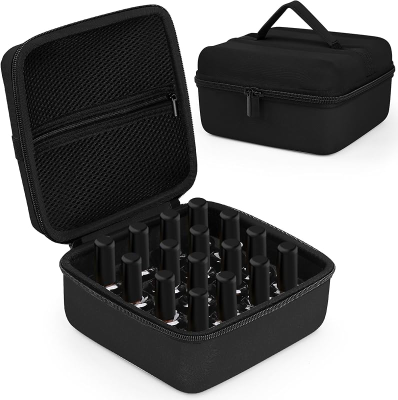 Estojo organizador RISOU para esmaltes, preto, 16 frascos