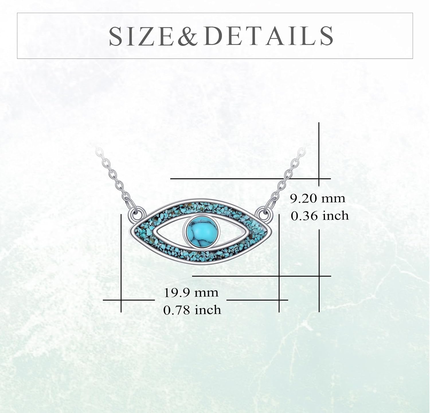 Turquoise Necklace Sterling Silver Lucky Symbol Pendant Jewelry Good Luck Gifts for Women Men - Image 4