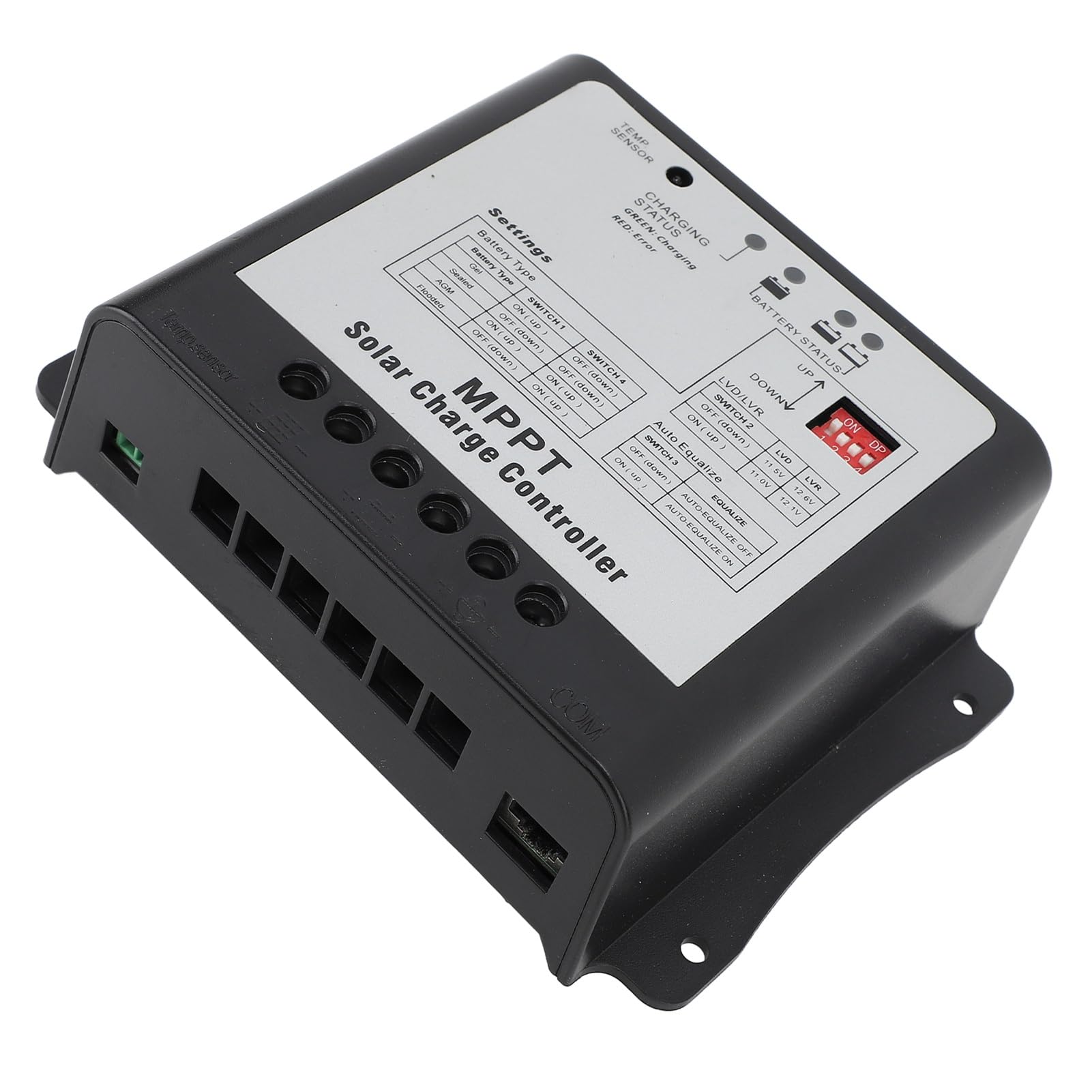 Yosoo Health Gear Regolatore di Carica Solare MPPT, Regolatore Pannello Solare in Lega di Alluminio ABS 15A 75V per Batterie 12V 24V, Tracciamento 99,9%, Monitor LCD, Protezione Multipla per Marino