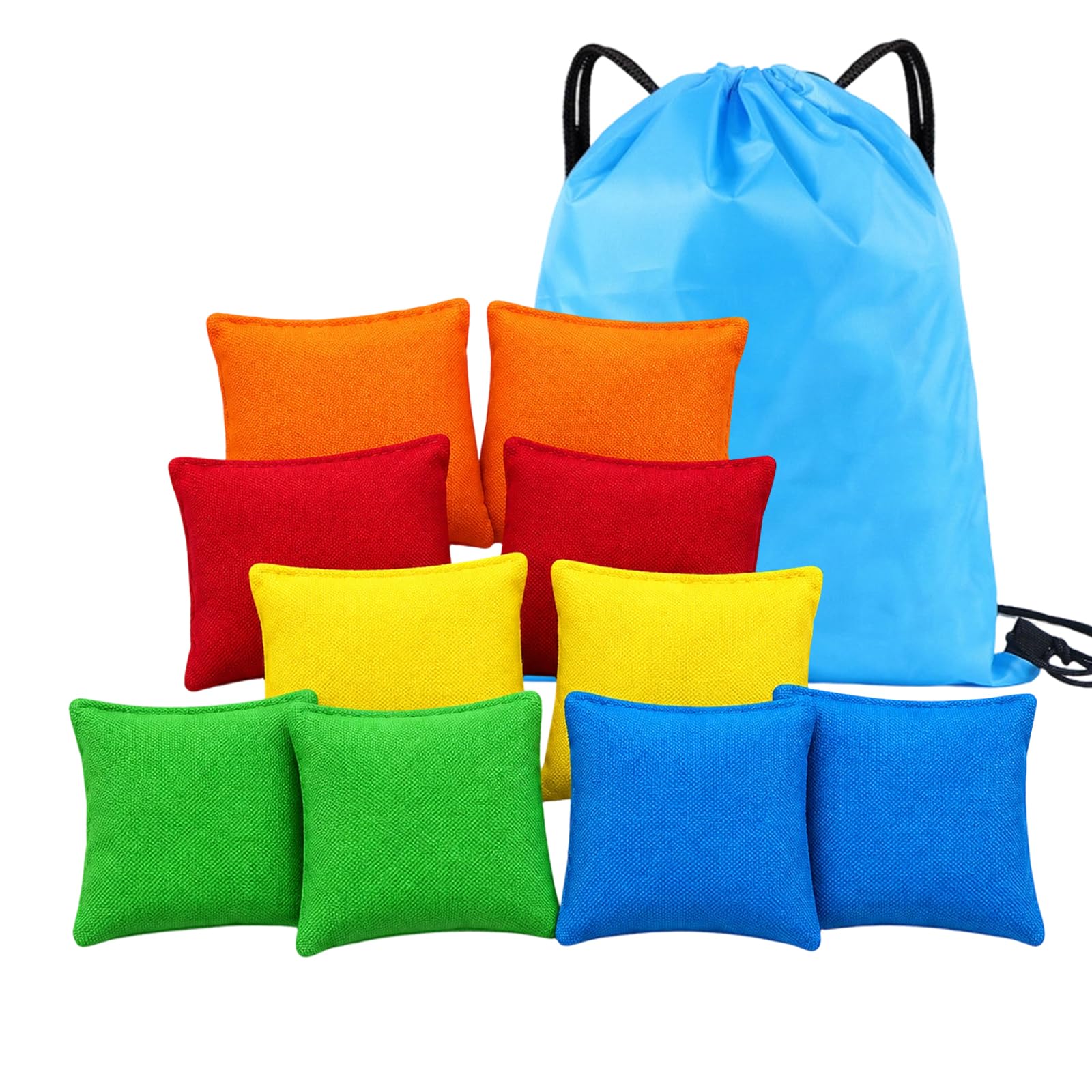 10Pcs Bean Bags 10cm Colourful Bean Bag Toss Set with Storage Bag,5 Colours
