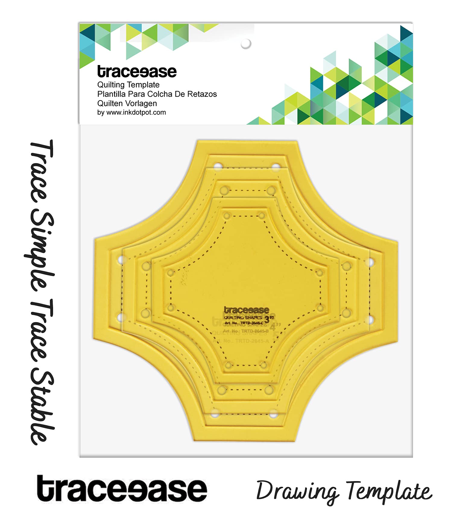 Traceease Herz Quilt-Schablonen Set – 3 Verschiedene Größen Für Nähen & Patchwork