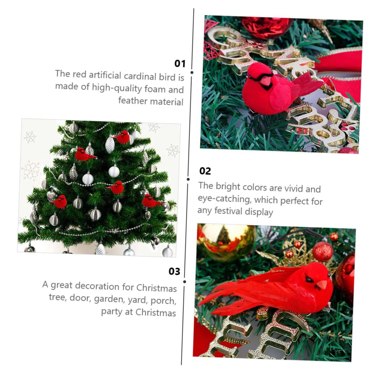 IMIKEYA 30 STK Weihnachten roter Vogel Anhänger Weihnachtsdekorationen gewürzeset weihnachtsvögel mittelstücke weihnachtskardinal floral rot Christbaumschmuck Vögel DIY Dekoration Schaum