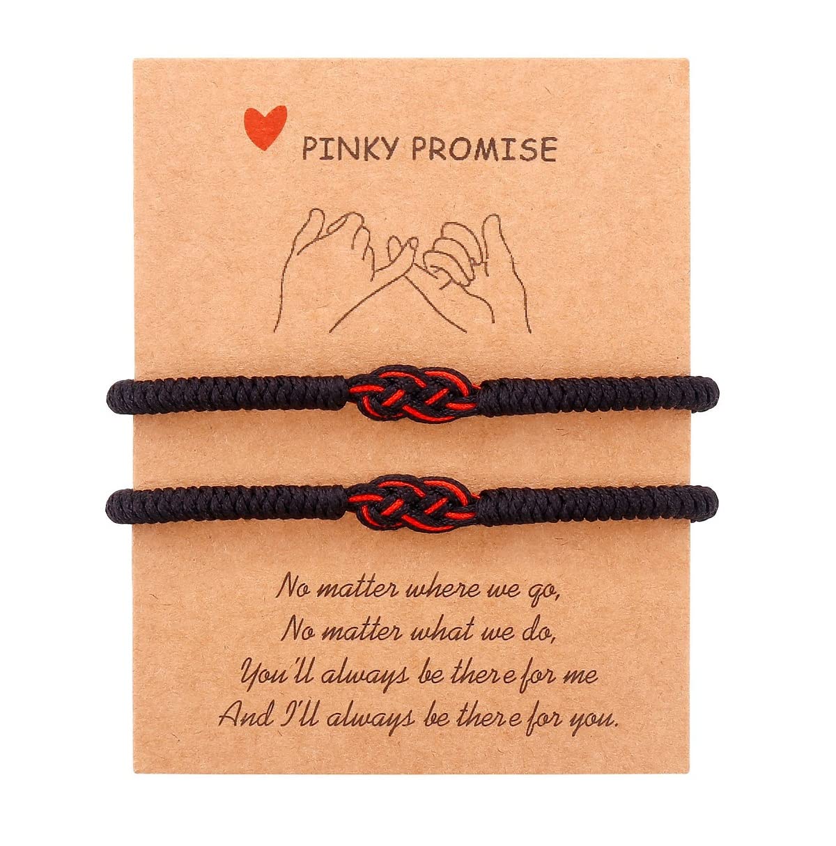 Red String of Fate Couple Bracelet Matching Protection Long Distance Good Luck Bangle Bracelet for Him Her Relationships Valentines Day Gifts Adjustable Strand Bracelets for Boyfriend Girlfriend-black-image-24