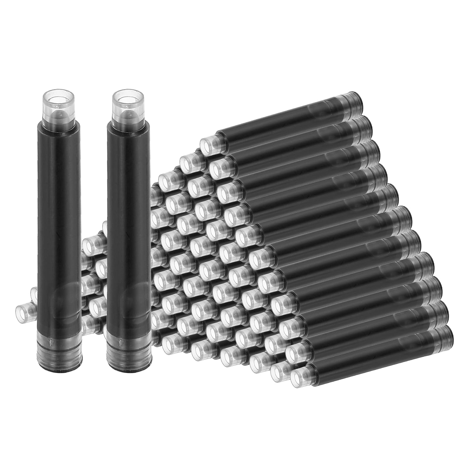 PATIKIL 72Pcs Fountain Pen Ink Refills 3.4mm Bore Diameter Black Ink Cartridges International Stand Refill Cartridges for Pen Writing Business โ image 1