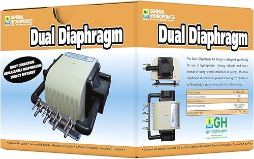 Miniatura 5 de General Hydroponics HGC728040 Bomba de aire de doble diafragma 320 GPH 4 salida