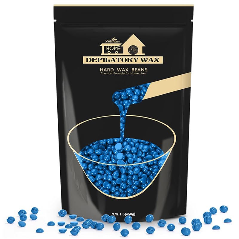 Cera depilatória em pérolas Lifestance WAX035-BLUE, azul, 440 g
