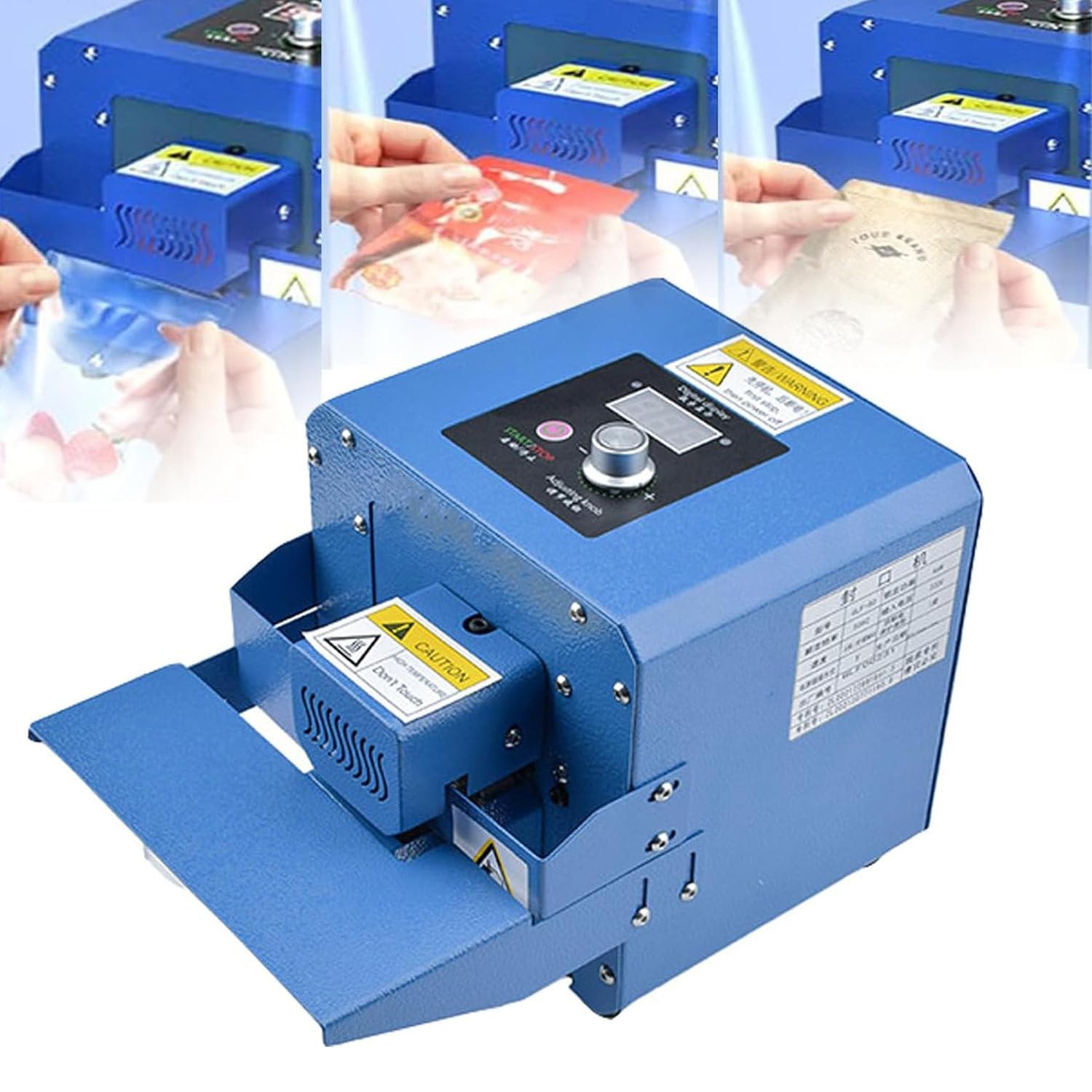 Sellador automático de banda continua de 300w, Máquina selladora de rodillos, Máquina envasadora automática de rodillos de 2500 bolsas/h, para bolsas de papel de aluminio, bolsas de papel Kraft