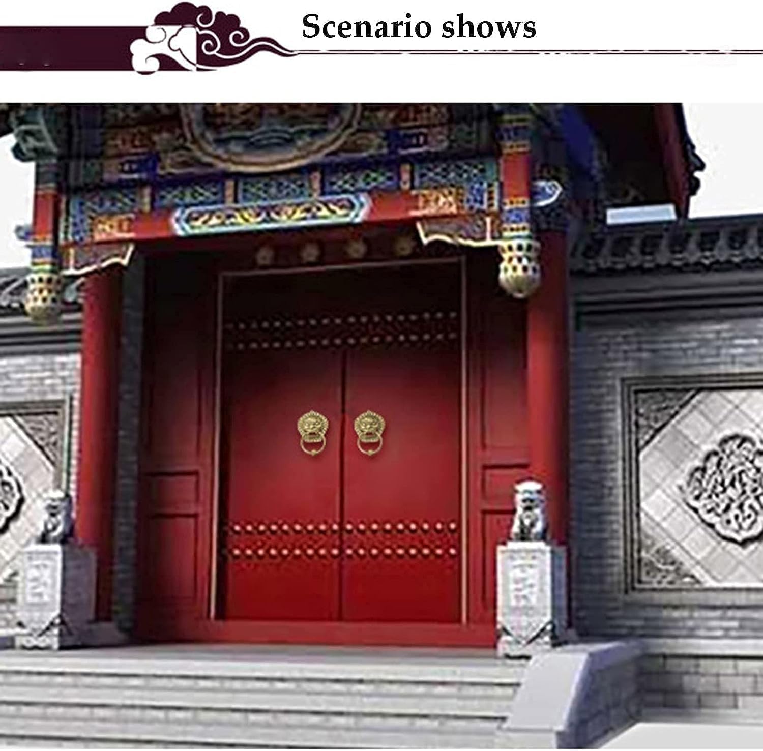 Brass Door Knocker Antique Pure Copper Animal Head Door Knocker Chinese Style Lion Head Knockers for Front Door Courtyard Door Decoration