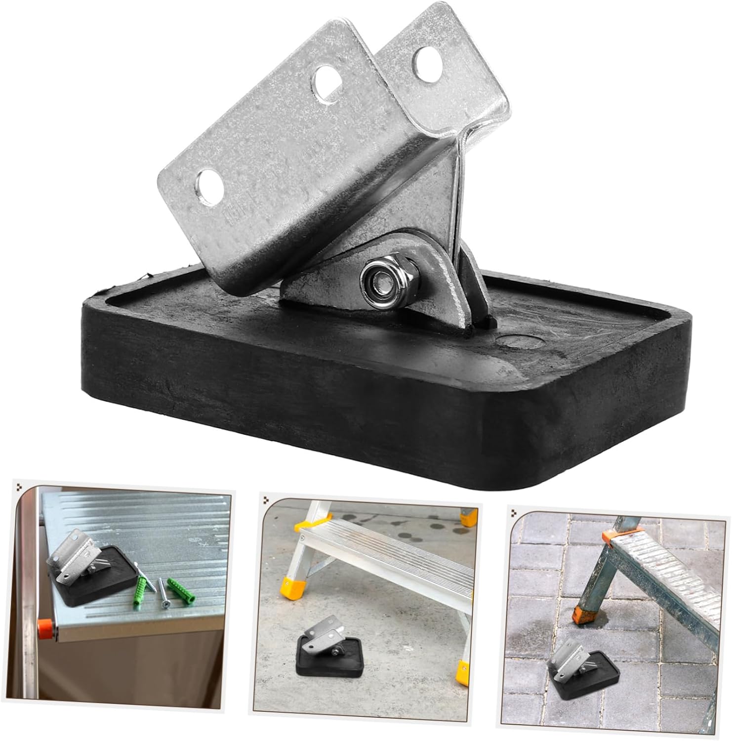 Luxshiny 4pcs Ladder Feet Stabilizer Mat Thick Foot Protector Non Slip Design for Safe Use Uneven Ground and Flexible Ladder Leg Stabilizer Suitable for Indoor and Outdoor