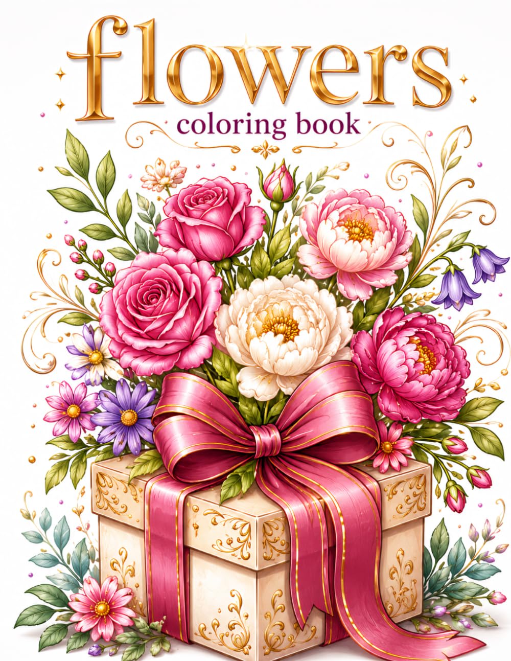 50 Flowers Coloring Book: Beautiful Floral Designs for Relaxation and Stress Relief