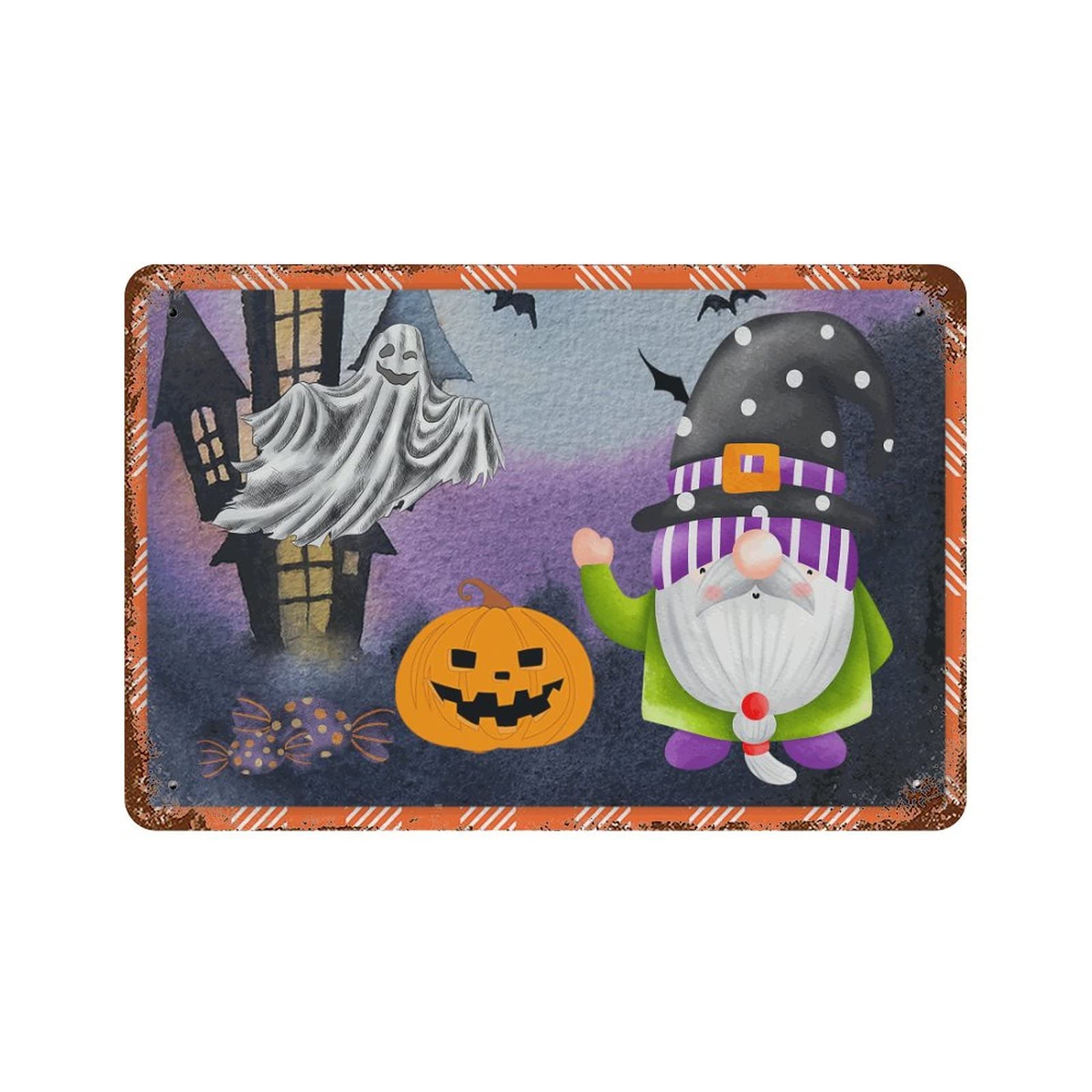 Panneau Happy Halloween en métal, cadeau de pendaison de crémaillère