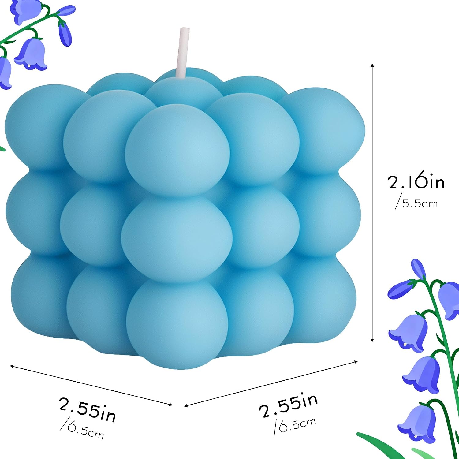 SHIDOW 2Pcs Bubble Shaped Scented Candles, 5.4oz, Blue image 2