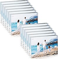 Handepo 12 Pack 4x6 Clear Acrylic Magnetic Photo Frames, Double-Sided Freestanding Display, 20mm Thick Bulk for Home Office Bedroom