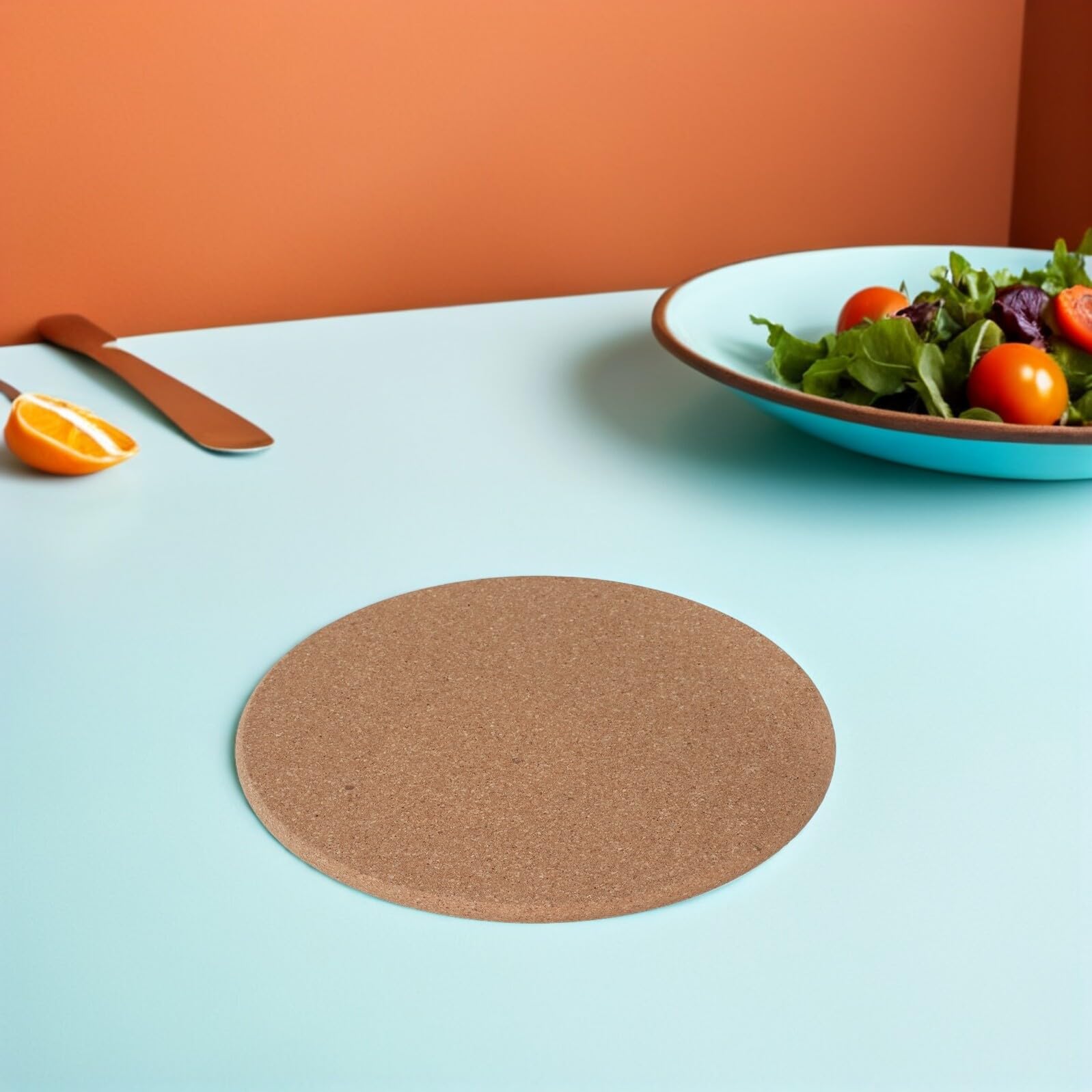 6 Stück Korkuntersetzer Hitzebeständig und rutschfest 20cm Große Runde Quadratische Korkplatten für Heiße Speisen Getränke Pflanzgefäße Abriebfest für Küche und Tisch
