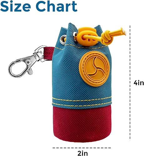 Miniatura 6 de Soporte para bolsas de excremento de perro, dispensador portátil de bolsas para excrementos de perro con 1 clip de metal, cubo de lona a juego de