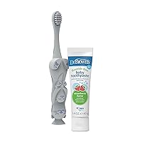 Vista 1 de Variety Pack: Dr. Brown's Toddler Toothbrush, Otter, 1-Pack and Baby Toothpaste, Strawberry Flavor, 40g