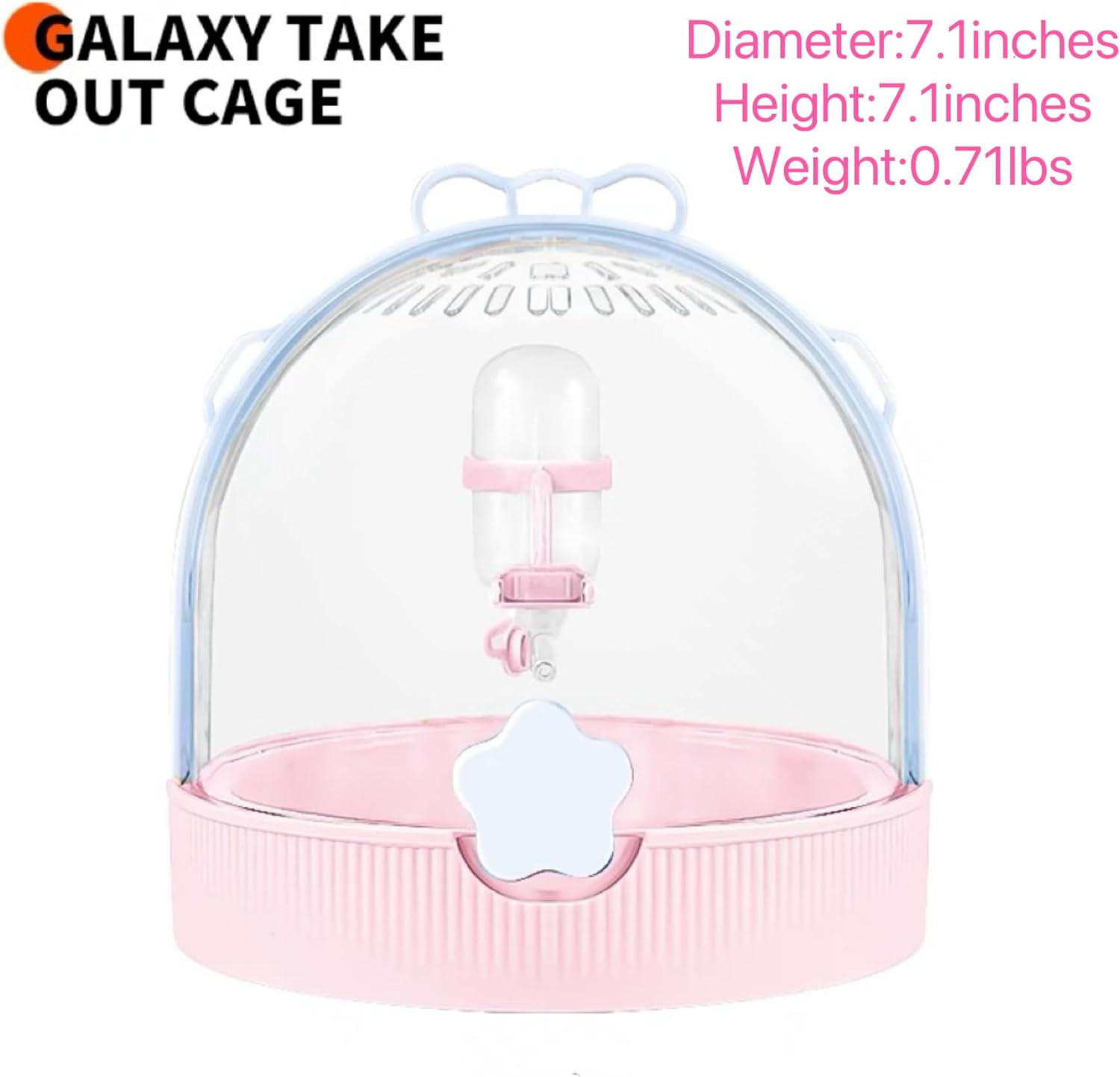 TUTU&LELE Small Animal Carrier, Travel Carry-Out Cage with Warm Plush Pads and Water Bottle can be Carried Both by Hand and Crossbody, Suitable for Dwarf Hamsters, mice, Hamsters (Blue)
